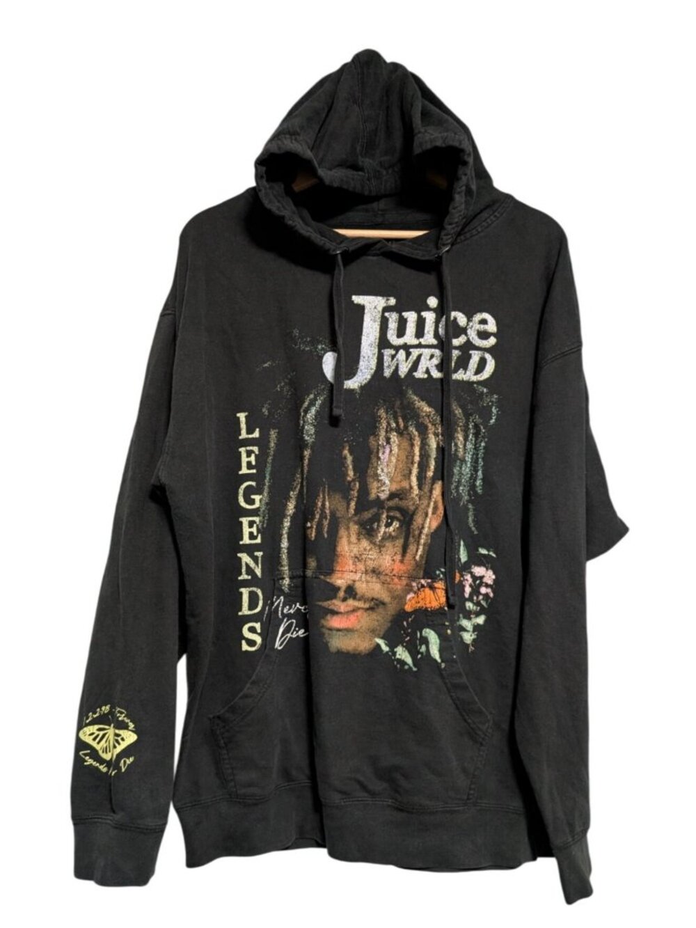 Juice Wrld Black Hoodie Legends Never Die Graphic Mens Size XL